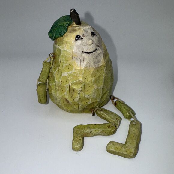 Vintage 80s Anthropomorphic Shelf Sitter Fruit Figures Orange Pear Carmel Apple* - Picture 6 of 10